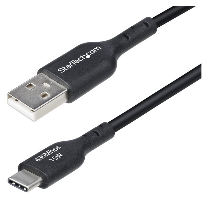 StarTech 2m USB-A to USB-C Charging Cable - Black