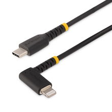 view StarTech 2m USB-C to Lightning Cable Angled - Black