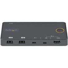 view StarTech 2 Port USB-A + HDMI & USB-C KVM Switch - Black