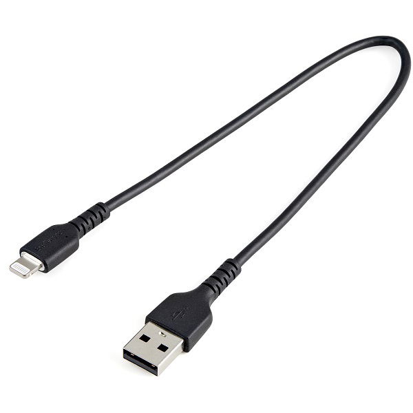 StarTech 30cm Durable USB-A to Lightning Cable - Black