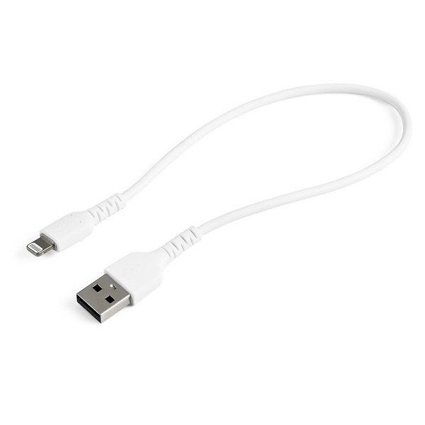 StarTech 30cm Durable USB-A to Lightning Charge & Sync Cable - White