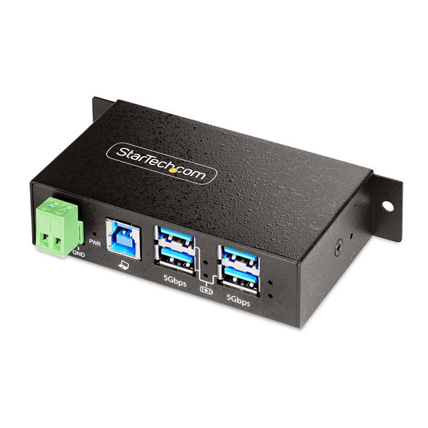 StarTech USB-B 4-Port Managed Industrial USB-A Hub - Black