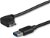 StarTech 0.5m SuperSpeed USB 3.0 Type A Male to Left Angle Micro B Male Cable - Black