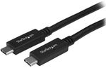 StarTech 0.5m USB-C Male to Male USB 3.0 Cable with Power Delivery - Black