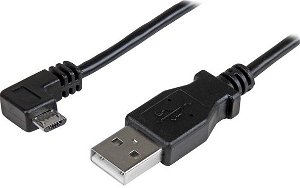 StarTech 0.5m USB 2.0 Type-A Male to Right Angle Micro-B Male Cable - Black
