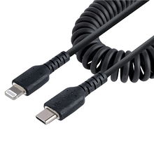 view StarTech 50cm USB-C to Lightning Coiled Cable - Black