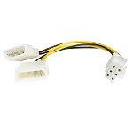 StarTech 6 Inch LP4 to 6 Pin PCIe Power Cable Adapter