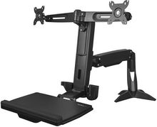 view StarTech Dual Monitor Sit-Stand Workstation Desk Mount Bracket for up to 24 Inch Flat Panel TVs or Monitors - Up to 8kg (Monitor)