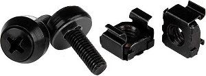 StarTech M5 Black Mounting Screws and Cage Nuts - 100 Pack