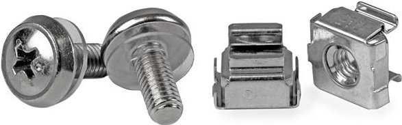 StarTech M5 Silver Mounting Screws and Cage Nuts - 50 Pack