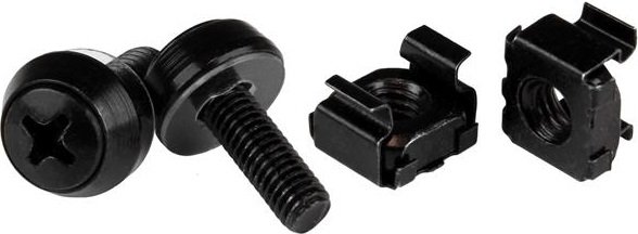 StarTech M5 Black Mounting Screws and Cage Nuts - 50 Pack