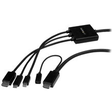 view StarTech CMDPHD2HD 2M USB-C, HDMI/Mini DisplayPort to HDMI Adapter - Black