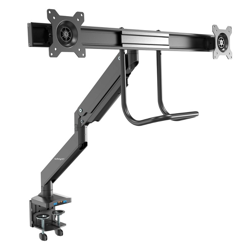 Startech Desk Mount Dual Monitor Arm with USB & Audio - Up to 32 Inch Display