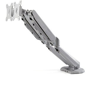 Startech Desk Mount Dual Monitor Arm with USB & Audio Ports - Silver