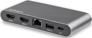StarTech USB 3.0 Type-C 4K Dual Monitor Docking Station with Power - 2x HDMI, 1x USB-C, 2x USB Type-A, 1x Ethernet