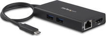 view StarTech USB-C Travel Dock with Power Delivery - Black - HDMI, RJ-45, 2x USB Type-A