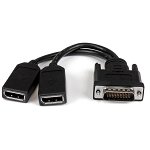 StarTech 20cm DMS-59 to Dual DisplayPort Adapter Cable - Black