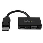 StarTech 2 in 1 Full HD 1080p DisplayPort to VGA or HDMI Active Travel Adapter - Black