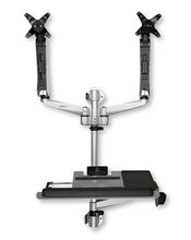 view StarTech Premium Dual Monitor & Keyboard Tray Computer Workstation Wall Mount for 13-30 Inch Flat Panel TVs - Up to 9kg
