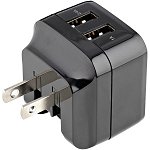 StarTech Dual Port 17W 3.4A USB Wall Charger - Black