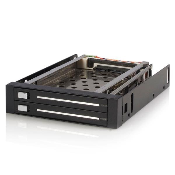 StarTech Trayless Hot Swap Drive Rack for 3.5 Inch Bay to 2x 2.5 Inch SATA HDD/SSD with Backplane