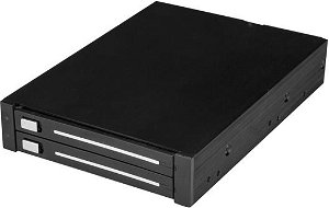 StarTech Trayless Hot Swap Hard Drive Rack for 3.5 Inch Bay to 2x 2.5 Inch SATA HDD/SSD