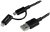 StarTech 1m 2-in-1 Micro USB & Lightning to USB Type-A Male Cable - Black