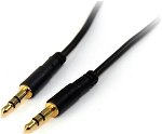 StarTech 1.8m Slim 3.5mm Stereo Audio Cable - Black