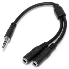 view StarTech Stereo 3.5mm 3 Pole Male to 2x 3.5mm 3 Pole Female Y Splitter Cable