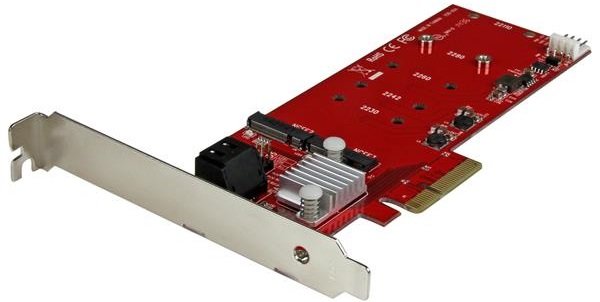StarTech PCIe Adapter Card for 2x M.2 Solid State Drives