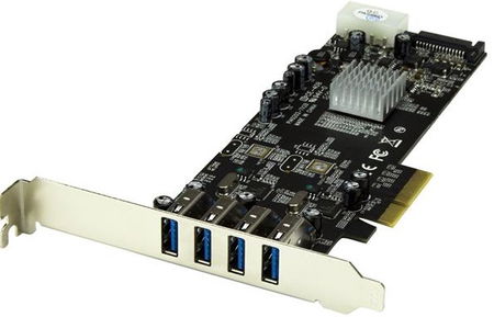 StarTech 4 Port USB 3.0 PCI Express Card with SATA/LP4 Power & UASP - 2x Dedicated 5Gbps Channels