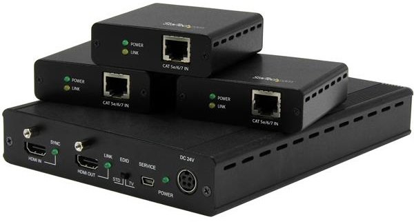 StarTech 3-Port HDBaseT Extender Kit with 3 Receivers - 1x3 4K HDMI over CAT5 Splitter