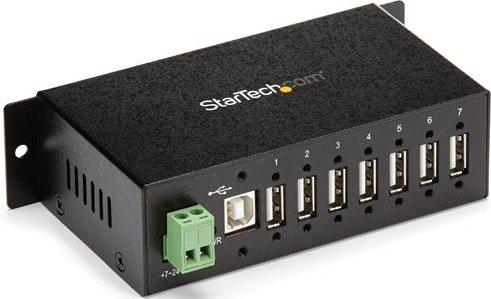 StarTech 7 Port USB 2.0 Industrial Powered USB Hub with ESD Protection & 350W Surge Protection