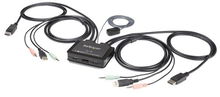 view StarTech 2 Port USB 4K DisplayPort KVM Switch with Built-In Cables
