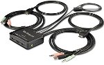 StarTech 2 Port USB 4K HDMI KVM Switch with Built-In Cables