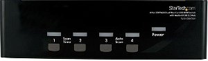 StarTech 4-Port Dual Monitor DVI VGA KVM Switch with Audio & USB 2.0 Hub