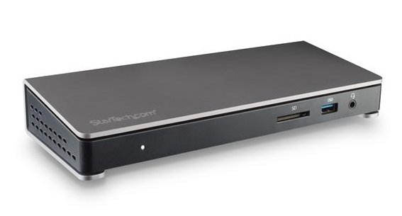 StarTech Thunderbolt 3 Dual 4K Video Laptop Docking Station with Power Delivery & Card Reader - 2x Thunderbolt 3, 1x DisplayPort, 1x USB-C, 5x USB 3.0, 1x RJ-45, 1x Audio-Jack