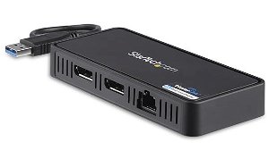 StarTech USB 3.0 to Dual DisplayPort Mini Dock with Gigabit Ethernet Port - 2x DisplayPort, 1x RJ-45