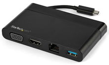 view StarTech USB-C Single Monitor Travel Dock - 1x HDMI, 1x VGA, 1x Ethernet, 1x USB-A
