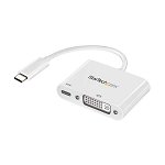 StarTech USB-C to DVI Adapter with USB Power Delivery - White
