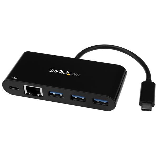 StarTech USB-C to Ethernet Adapter with 3-Port USB Hub and Power Delivery