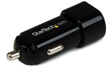 view StarTech 3.4A Dual Port USB Car Charger - Black