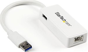 StarTech USB 3.0 to Gigabit Ethernet Adapter with USB Port - White