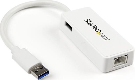 StarTech USB 3.0 to Gigabit Ethernet Adapter with USB Port - White