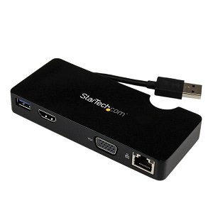 StarTech USB 3.0 Portable Travel Docking Station - HDMI, VGA, USB, RJ-45
