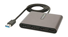 view StarTech USB-A to Quad HDMI Multi-Monitor Adapter - Space Gray