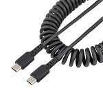 StarTech 50cm USB-C Coiled Charging Cable - Black