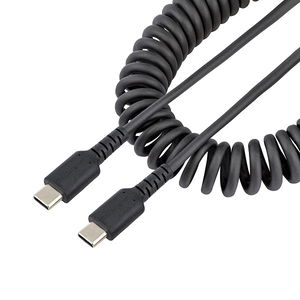 StarTech 1m USB-C Coiled Charging Cable - Black