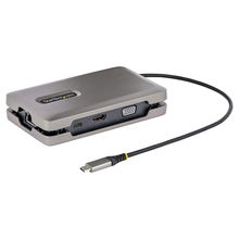 view StarTech USB-C Docking Station with 100W Power Delivery Pass-Through Space Gray - HDMI, VGA, USB-C