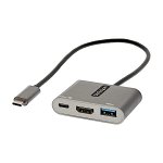 StarTech USB-C Multiport Adapter with 100W USB Power Delivery - Gray